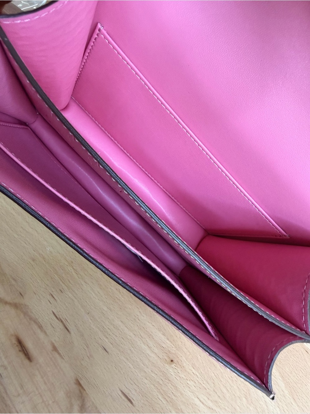 Pink embossed alligator leather H Constance 18 handbag bling PHW 5P bubblegum - Picture 8 of 8